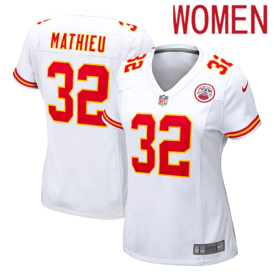 Women Kansas City Chiefs 32 Tyrann Mathieu Nike White Game NFL Jersey